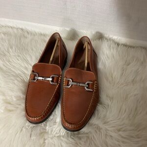 Donald J. Pliner Cognac Leather Bit Loafers